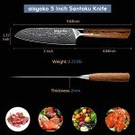 Aisyoko 5" Santoku Knife - VG-10 Damascus Steel
