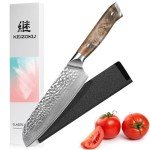 Damascus Santoku Knife - 7 Inch Japanese Chef's Knife