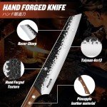 Huusk 8 Inch Hand-Forged Japanese Kiritsuke Knife