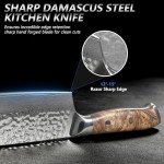 Damascus Santoku Knife - 7 Inch Japanese Chef's Knife