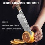 Damascus Santoku Knife - 7 Inch Japanese Chef's Knife