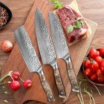 Damascus Santoku Knife - 7 Inch Japanese Chef's Knife