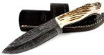 Moorhaus Handmade Damascus Bushcraft Knife with Sheath