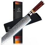 FANTECK 9.5-Inch Kiritsuke Damascus Chef Knife