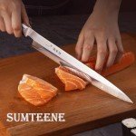 Sumteene Sushi Knife 9.5 inches(240mm),Sashimi Knife, Yanagiba Knife with High Carbon Stainless Steel Blade and Ergonomic Handle, Japanese Sushi Knife for Cutting Sushi & Sashimi, Fish Filleting