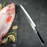Sumteene Sushi Knife 9.5 inches(240mm),Sashimi Knife, Yanagiba Knife with High Carbon Stainless Steel Blade and Ergonomic Handle, Japanese Sushi Knife for Cutting Sushi & Sashimi, Fish Filleting