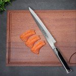 Sumteene Sushi Knife 9.5 inches(240mm),Sashimi Knife, Yanagiba Knife with High Carbon Stainless Steel Blade and Ergonomic Handle, Japanese Sushi Knife for Cutting Sushi & Sashimi, Fish Filleting