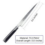 Sumteene Sushi Knife 9.5 inches(240mm),Sashimi Knife, Yanagiba Knife with High Carbon Stainless Steel Blade and Ergonomic Handle, Japanese Sushi Knife for Cutting Sushi & Sashimi, Fish Filleting