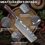MDHAND 7" Nakiri Knife - Ultra Sharp Meat Cleaver Knife and Kitchen Knife, High Carbon Stainless Steel, Chef Knife for Home and Kitchen with Ergonomic Pakkawood Handle, Gifts for Women and Men