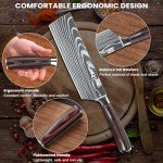 MDHAND 7" Nakiri Knife - Ultra Sharp Meat Cleaver Knife and Kitchen Knife, High Carbon Stainless Steel, Chef Knife for Home and Kitchen with Ergonomic Pakkawood Handle, Gifts for Women and Men