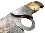 Damascus Steel Bowie Knife with Lamb Horn Handle