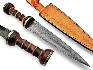 Damascus Steel 15" Knife with Rosewood Handle
