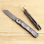 KATSU Handmade Damascus Steel Japanese Folding Knife
