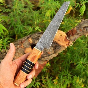 Custom Japanese Bunka Damascus Chef Knife X492
