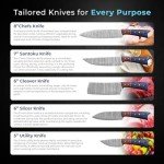 5-Piece Premium Japanese Damascus Chef Knife Set