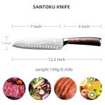 YUSOTAN 7-Inch Japanese Santoku Chef Knife