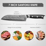 Damascus Santoku Knife - 7 Inch VG-10 Sharpness