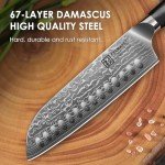 Damascus Santoku Knife - 7 Inch VG-10 Sharpness
