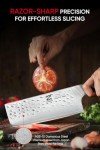 Zennish 6 Inch Nakiri Knife, Razor Sharp Meat Cleaver and Vegetable Kitchen Knife, Professional Damascus AUS-10 Steel Japanese Knife with Full Tang G10 Handle, Premium Gift Box - Quartz Series