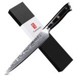TURWHO Professional Sashimi Knives 8 Inch - Slicing Knife Classic Damascus Japanese VG-10 Steel Chef Knife