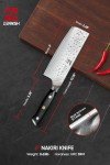 Zennish 6 Inch Nakiri Knife, Razor Sharp Meat Cleaver and Vegetable Kitchen Knife, Professional Damascus AUS-10 Steel Japanese Knife with Full Tang G10 Handle, Premium Gift Box - Quartz Series
