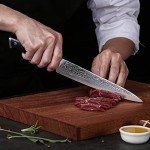 TURWHO Professional Sashimi Knives 8 Inch - Slicing Knife Classic Damascus Japanese VG-10 Steel Chef Knife