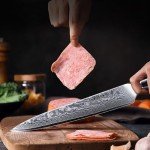 TURWHO Professional Sashimi Knives 8 Inch - Slicing Knife Classic Damascus Japanese VG-10 Steel Chef Knife
