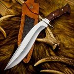 Custom D2 Steel Kukri Knife with Wood Handle