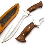 Custom D2 Steel Kukri Knife with Wood Handle