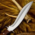 Custom D2 Steel Kukri Knife with Wood Handle