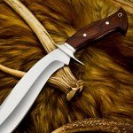 Custom D2 Steel Kukri Knife with Wood Handle