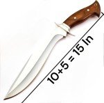 Custom D2 Steel Kukri Knife with Wood Handle