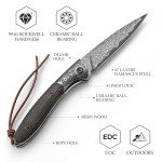 TRIVISA 3.15" Damascus Folding Pocket Knife