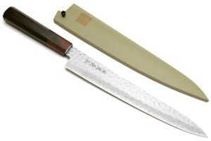 Yoshihiro VG10 Hammered Damascus Sujihiki Knife 9.5