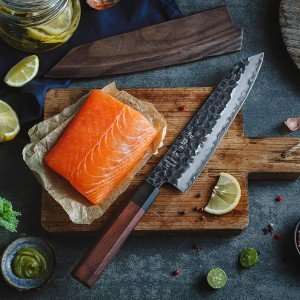 HEZHEN PM8S Damascus Chef Knife - 3-Layer Steel
