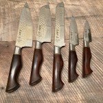 Hezhen 5-Piece Damascus Rosewood Knife Set
