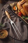 Hezhen Stainless Steel Meat Carving Fork with Wood Handle