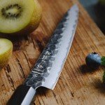 HEZHEN PM8S Damascus Utility Knife - Triple Layer Steel