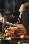 Hezhen Stainless Steel Meat Carving Fork with Wood Handle