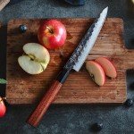 HEZHEN PM8S Damascus Utility Knife - Triple Layer Steel