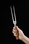 Hezhen Stainless Steel Meat Carving Fork with Wood Handle