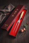 Hezhen Stainless Steel Meat Carving Fork with Wood Handle