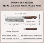 HEZHEN 7.4" Damascus Nakiri Chef Knife 67 Layers