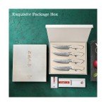 HEZHEN 4-Piece Damascus Steel Steak Knife Set