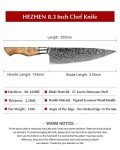 HEZHEN 8.3" VG10 Damascus Steel Chef Knife