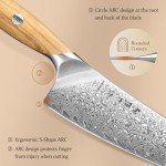 5-Piece Damascus Kitchen Knife Set with Olive Handle