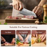 HEZHEN 7.3" Santoku Knife with Walnut Scabbard