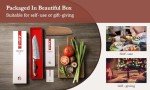 HEZHEN 7.3" Santoku Knife with Walnut Scabbard