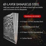 Damascus Steel Santoku Chef Knife with Wooden Handle