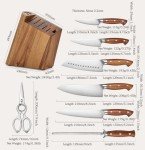 Hezhen 8-Piece Precision Knife Set with Block